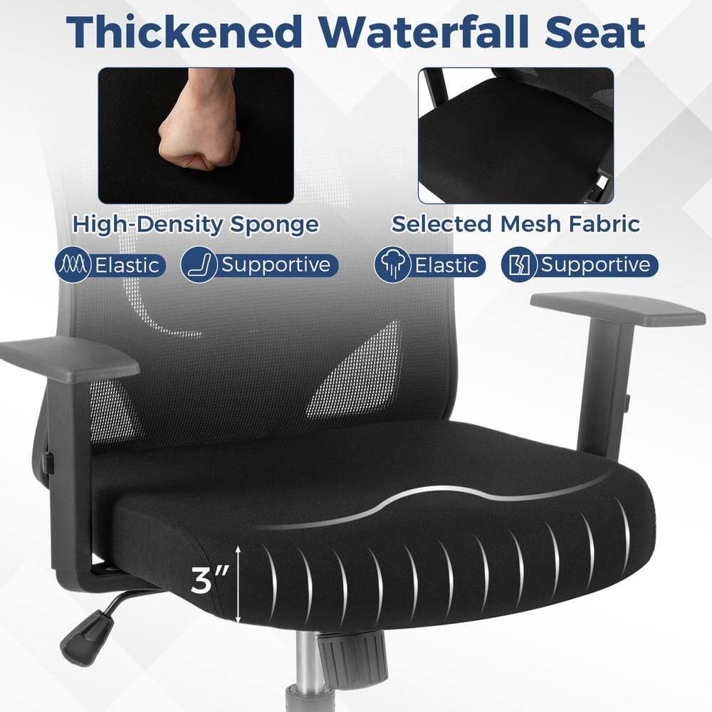 Thickened Waterfall Seat

- High-Density Sponge
  - Elastic
  - Supportive

- Selected Mesh Fabric
  - Elastic
  - Supportive

3"