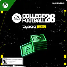 X SERIES slx EA COLLEGE 26 SPORTS FOOTBALL 2,800 POINTS ENDZONE30 40 EVERYONE In-Game Purchases (Includes Random Items) Users Interact ESRB so