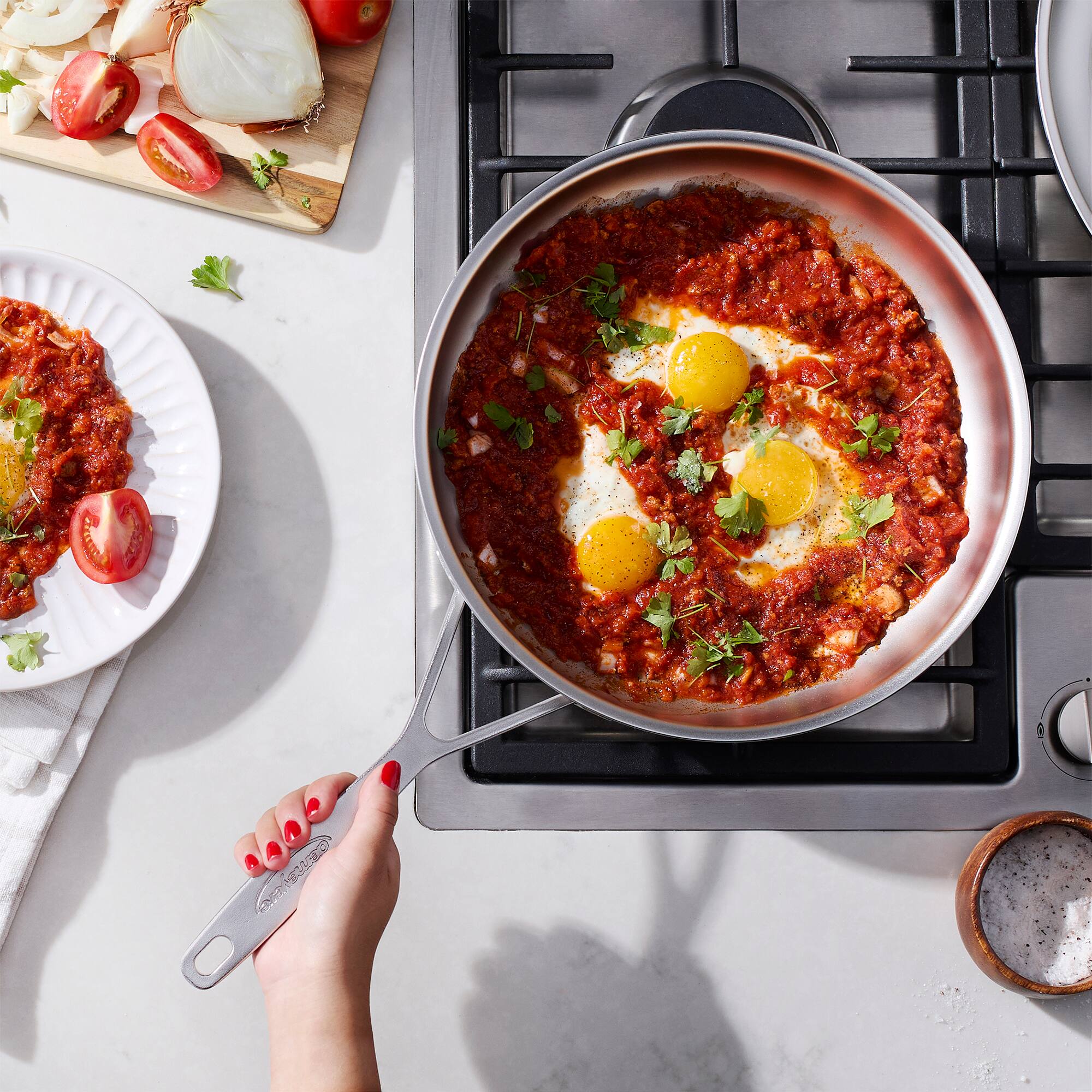 Alt View 1. Demeyere - Demeyere Industry 5 Nanotouch 11-inch fry pan - Stainless Steel.