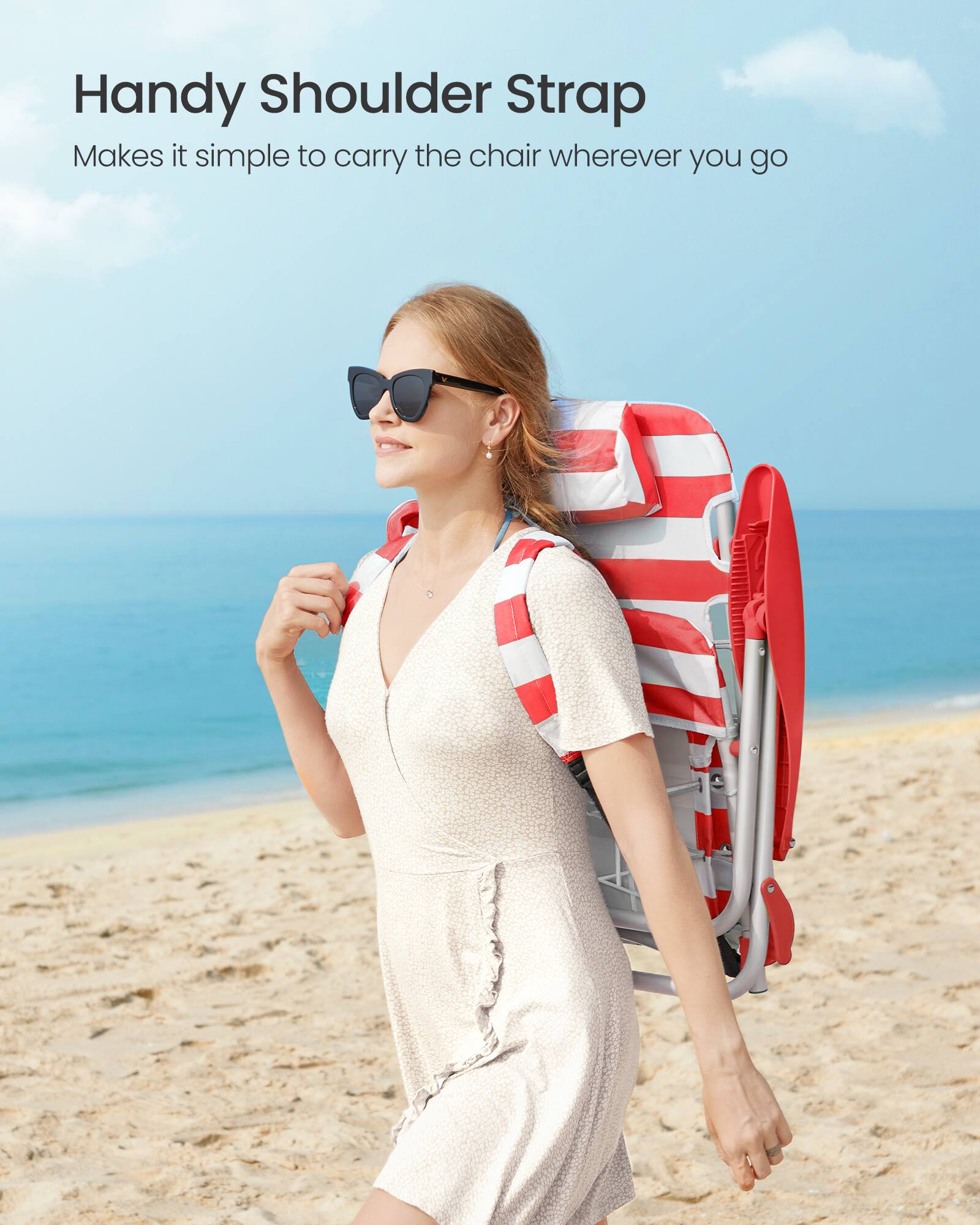 Handy Shoulder Strap  
Makes it simple to carry the chair wherever you go