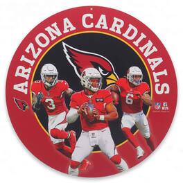Open Road Brands - Arizona Cardinals Team Stars 11" Round Metal Sign - Multicolor