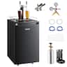 VEVOR - Beer Kegerator, Dual Tap Draft Beer Dispenser, Full Size Keg Refrigerator with CO2 Cylinder, Shelves, Drip Tray & Rail - Black