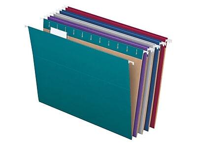 Pendaflex - Recycled Hanging File Folders, 1/5-Cut Tab, Letter Size, Colors, 25/Box (PFX81667) - Assorted