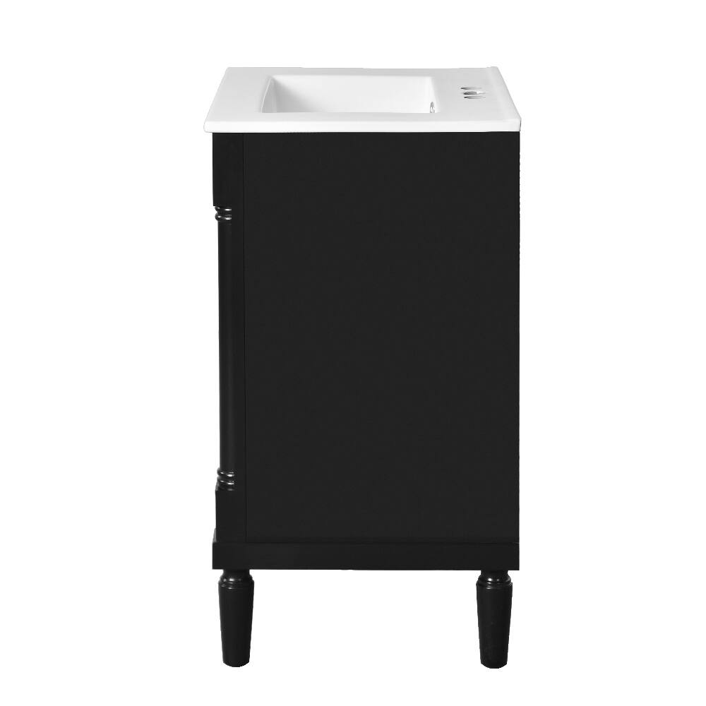 Alt View 9. Loheer - Loheer 24 inch bathroom vanity with sink Black Modern Storage Cabinet - Black.