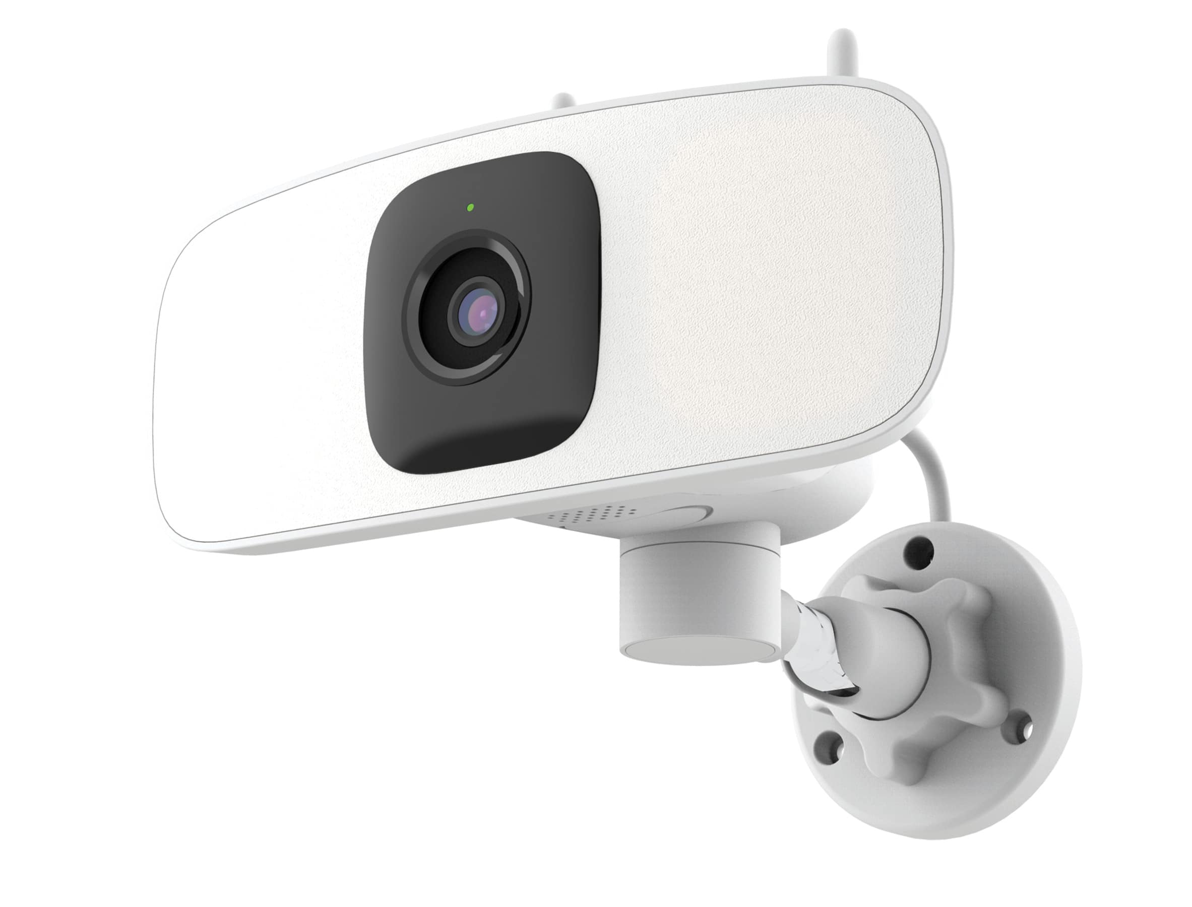 Front. Lorex - 2K Floodlight Wi-Fi Security Camera (with App Controlled Horizontal Pan) - White.