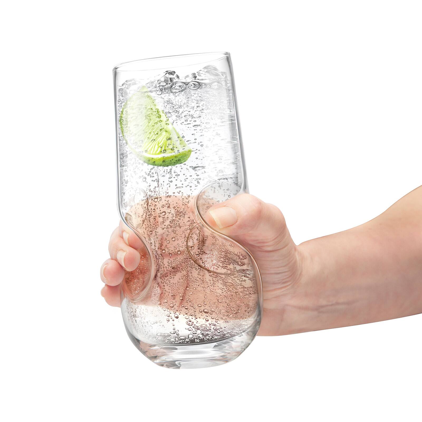 Alt View 1. Final Touch - Bubbles Seltzer Bubbly Beverage Glasses, Set of 4 - Clear.