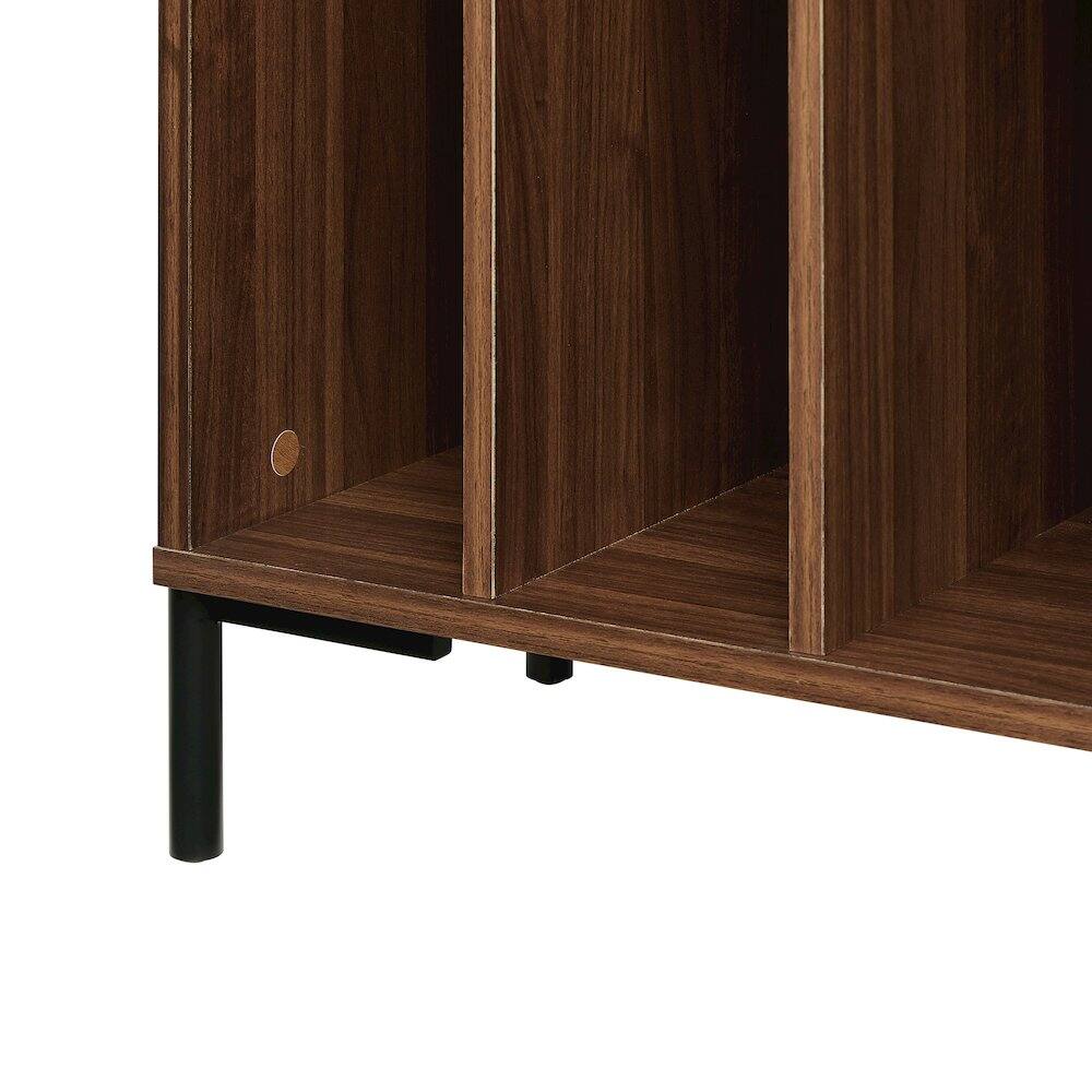 Alt View 6. Crosley Furniture - Greenwich Medium Record Player Stand With Vinyl Storage - Walnut.