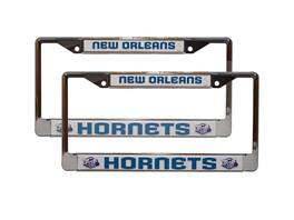 Rico Industries - New Orleans Hornets Vintage Old School Chrome (Set of 2) License Plate Frames - Multi