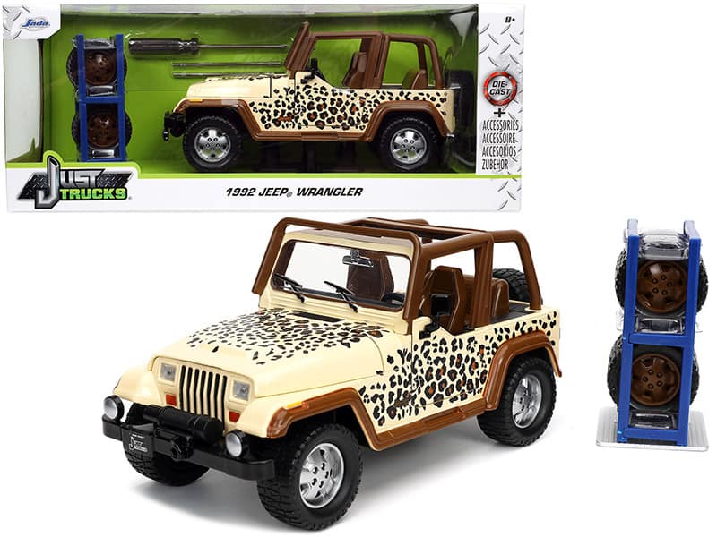 Jada - 1992 Jeep Wrangler with Graphics and Extra Wheels "Just Trucks" Series 1/24 - Tan and Brown