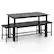 Alt View 17. Costway - 5 PCS Dining Table Set for 4-6 w/ 2 Benches & 2 Stools Metal Frame Dining Room - Black.