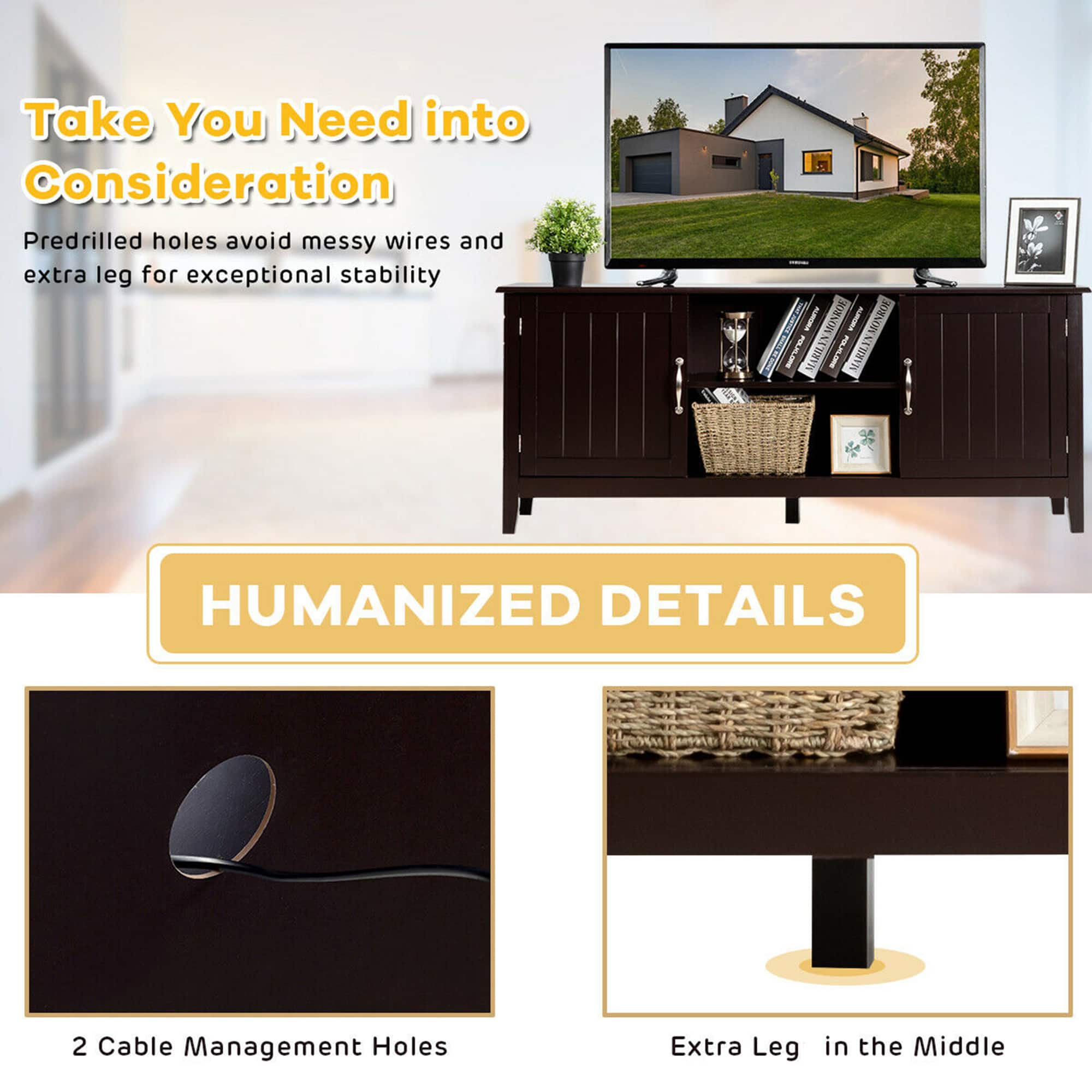 Take You Need into Consideration Predrilled holes avoid messy wires and extra leg for exceptional stability.