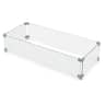 Nuu Garden - Rectangular Fire Pit Wind Guard, Tempered Glass with Polished Aluminum Brackets - Transparent