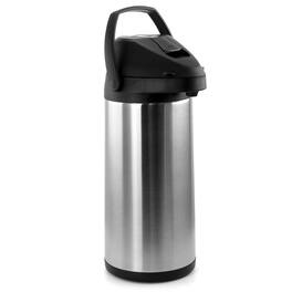 MegaChef - 5L Stainless Steel Airpot Hot Water Dispenser for Coffee and Tea - Silver and Black