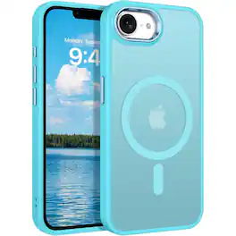 Equipd - Slim Case for iPhone 17e /iPhone 16e Translucent Matte Shockproof Anti-Fingerprint Magnetic Phone Case - Blue