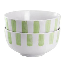 Gibson - Home Pacific Waves 2 Piece Fine Ceramic Cereal Bowl Set - Green