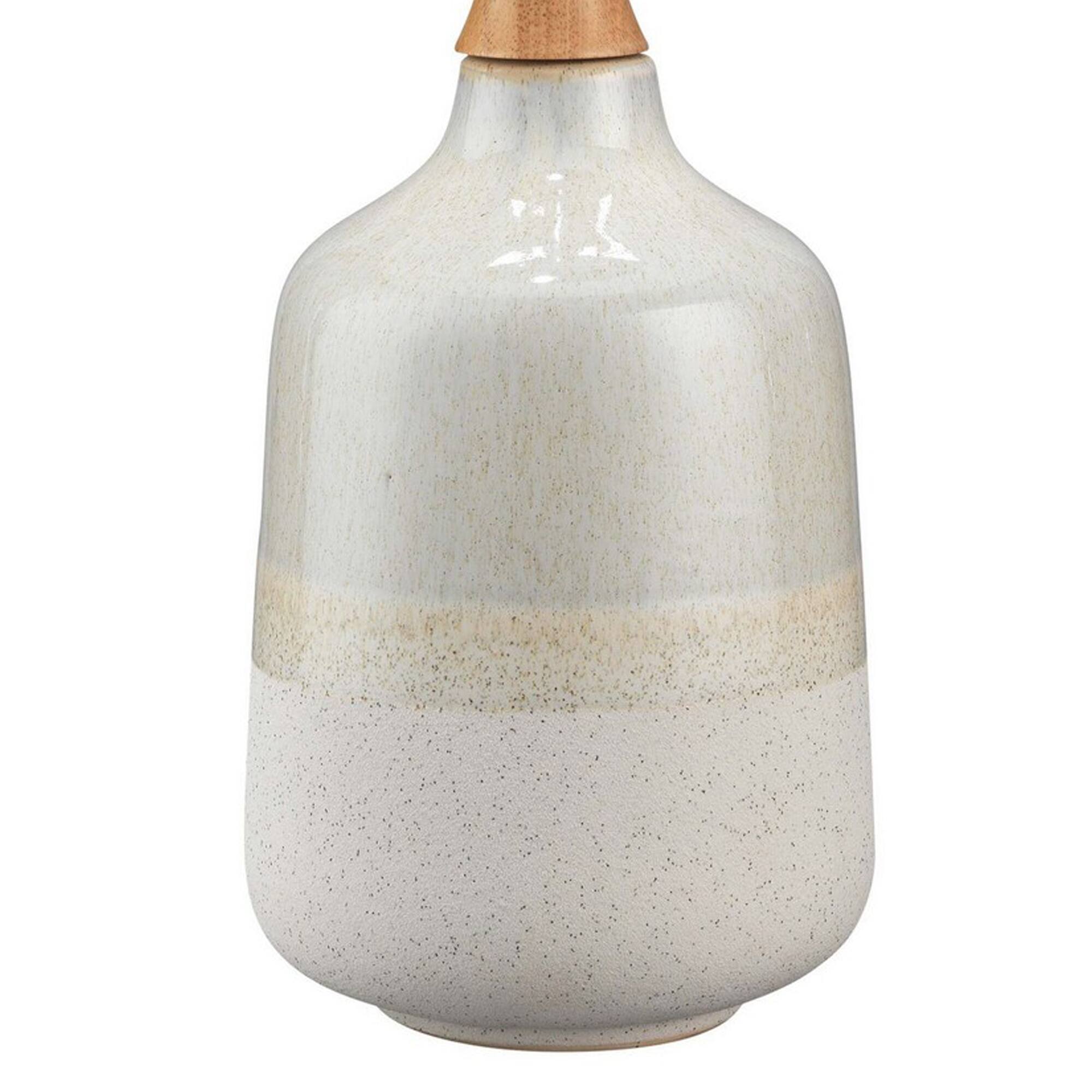 Back. Manhattan Lane - Table Lamp with Ceramic Bottle Shape Body - Cream.
