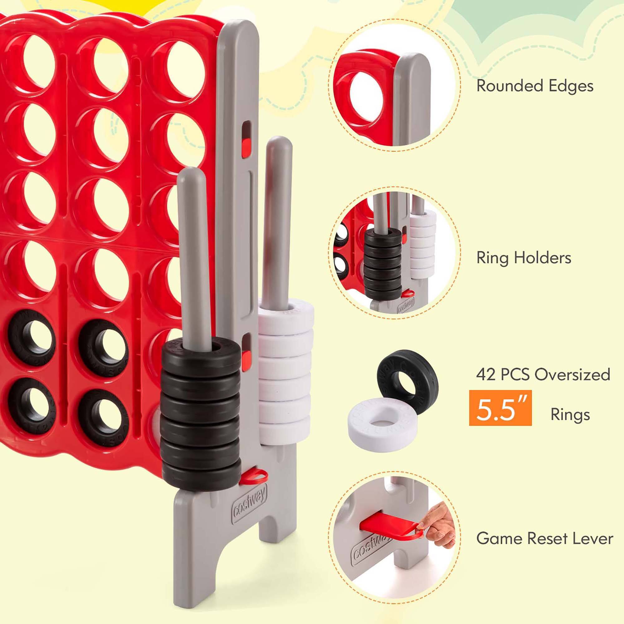 Rounded Edges Ring Holders 42 PCS Oversized 5.5" Rings (costway) CCIW Game Reset Lever