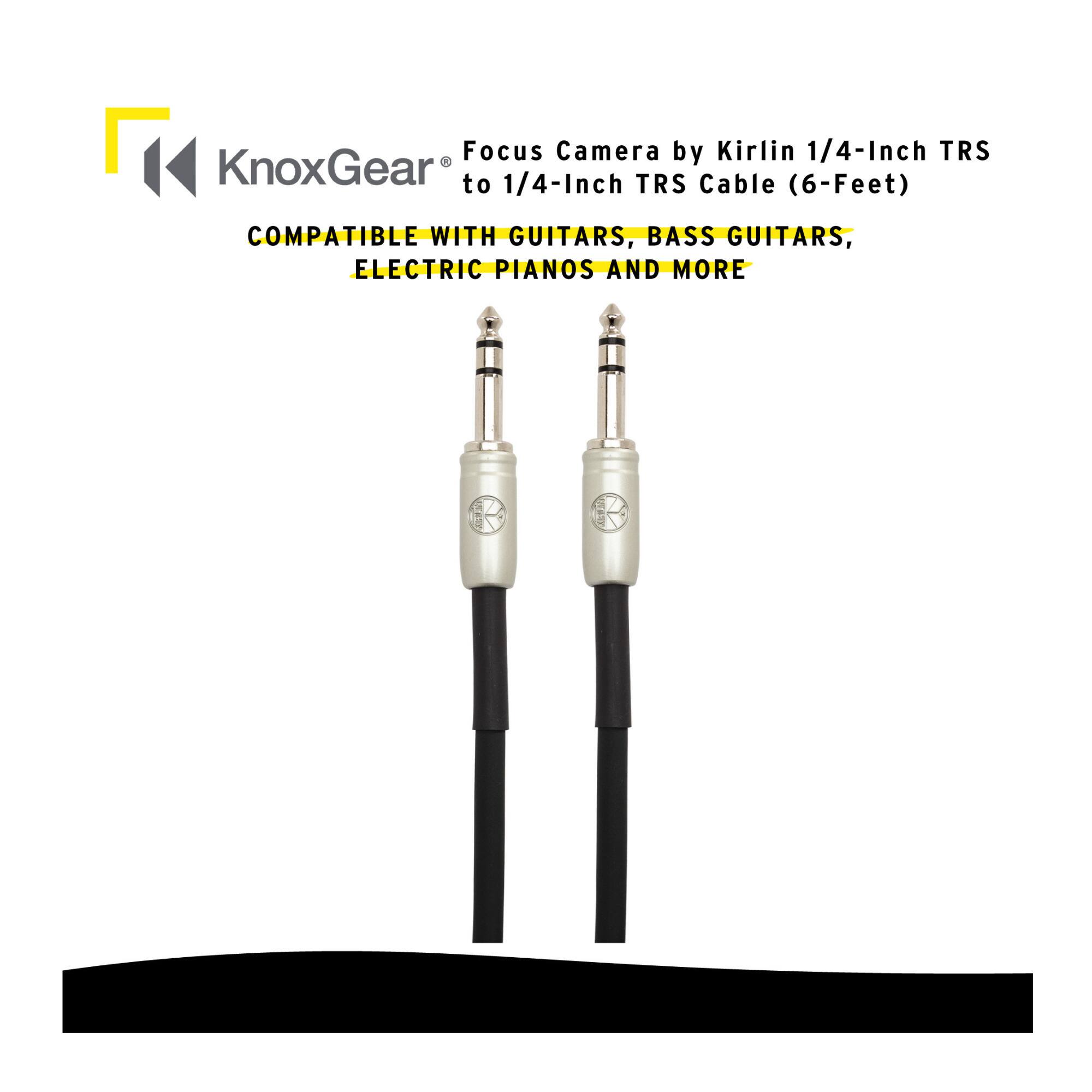 KnoxGear Focus Camera by Kirlin 1/4-Inch TRS to 1/4-Inch TRS Cable (6-Feet)  
COMPATIBLE WITH GUITARS, BASS GUITARS, ELECTRIC PIANOS AND MORE