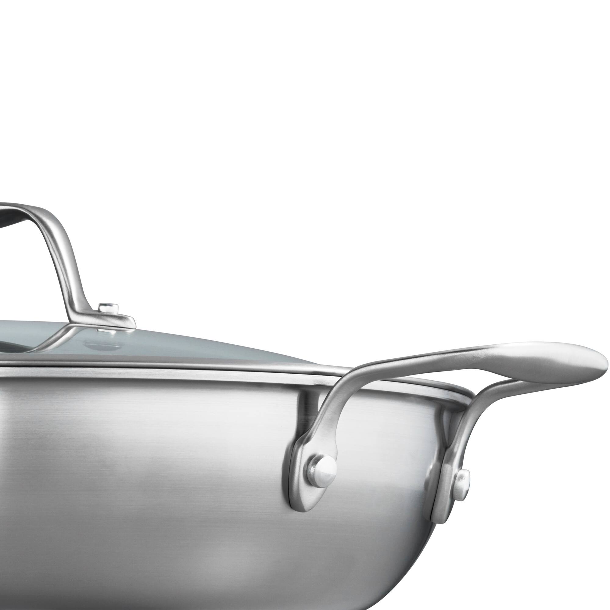 Alt View 4. ZWILLING - ZWILLING Spirit 3-ply 4-qt Stainless Steel Ceramic Nonstick Braiser - Stainless Steel.