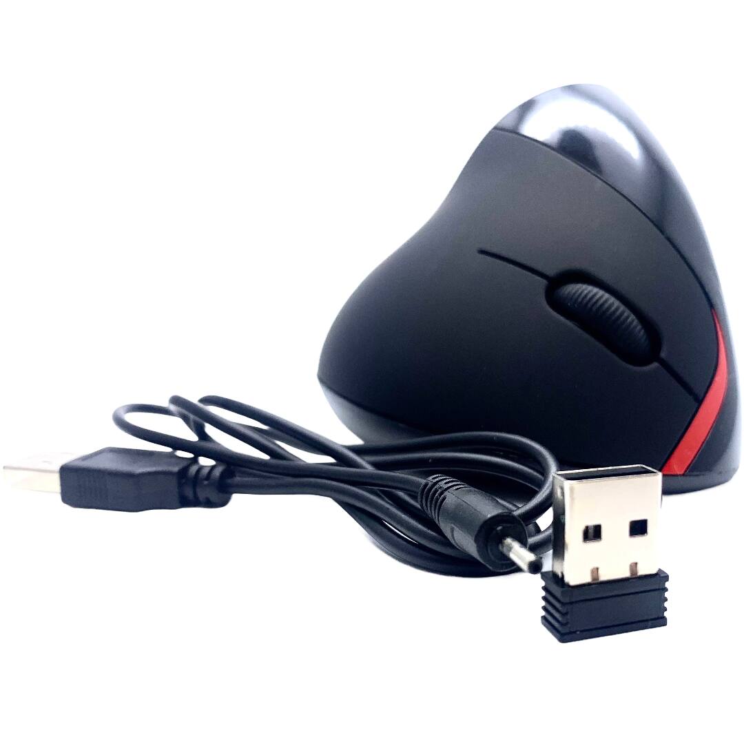 Alt View 1. Sanoxy - Ergonomic Wireless 2.4G Mouse Optical Vertical Mouse Rechargeable - Black.