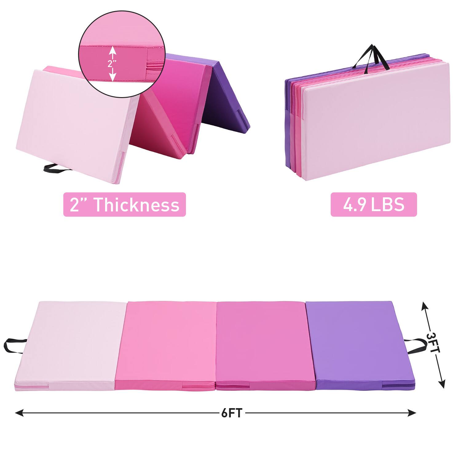 2", 2" Thickness, 4.9 LBS, 3FT, 6FT