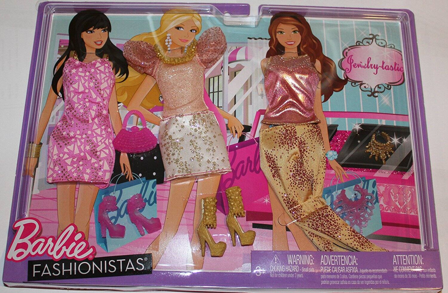 Barbie FASHIONISTAS

Jewelry-tastic

WARNING: ADVERTENCIA: ATTENTION: CHOKING HAZARD - Small parts. PUEDE CAUSAR ASFIXIA. Juguete recomendado para menores de 3 años. Contiene piezas pequeñas que pueden provocar asfixia en caso de ser ingeridas por el niño.