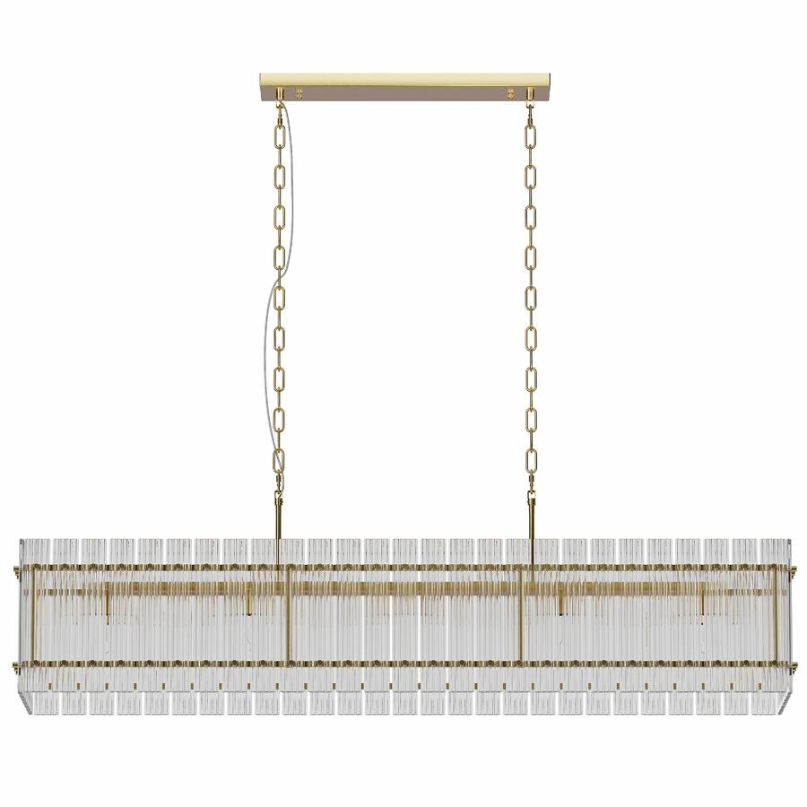 Rectangular Crystal Light Loheer Modern Gold Rectangular Chandelier Crystal Glass Pendant Light ...