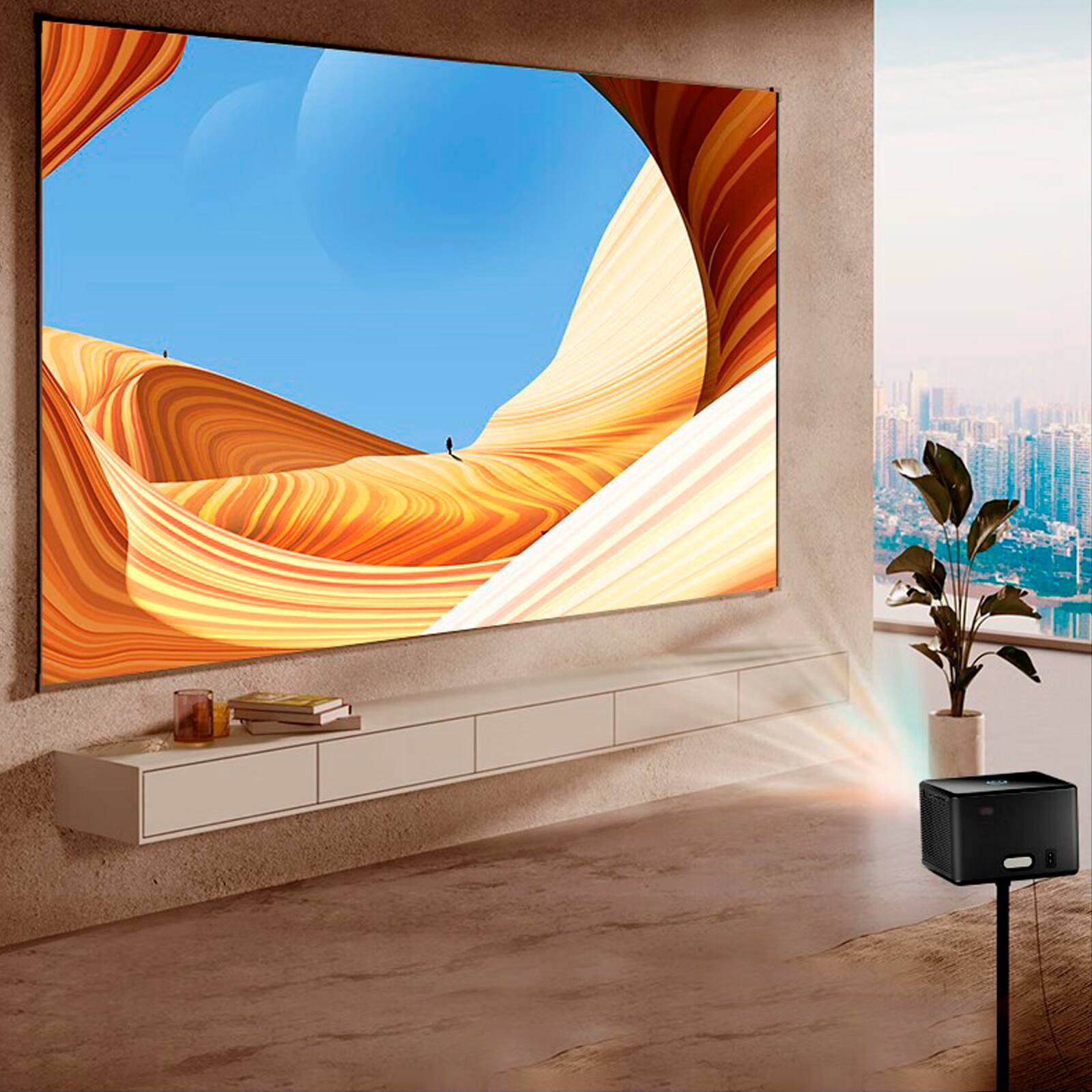 Alt View 8. Topteng - Smart 4K Projector with Auto Focus - 1400 Lumen, HiSilicon Chip, MEMC, Auto Keystone, Dual 5W Speakers, for Home Theater - Black.