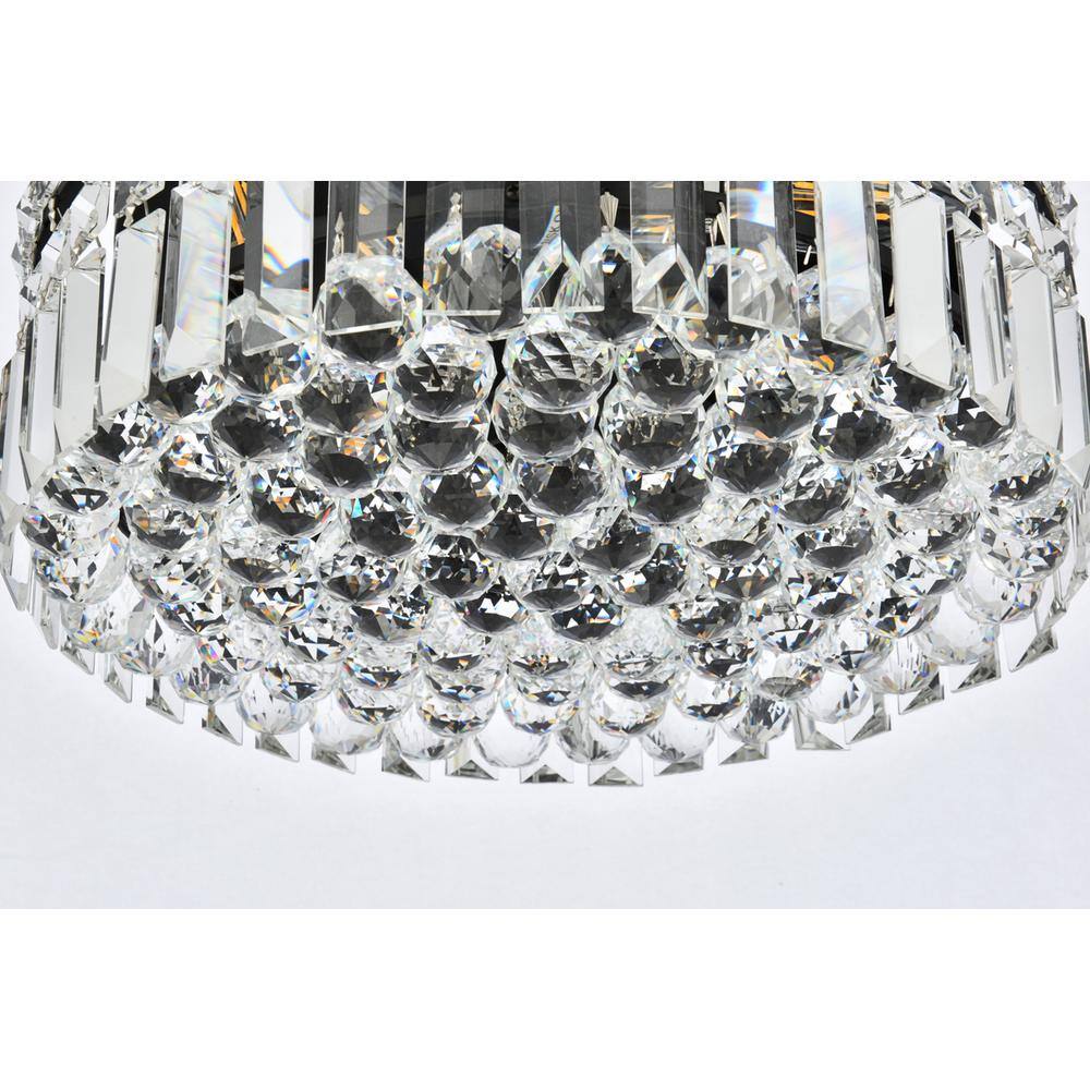 Alt View 2. Elegant Lighting - Maxime 14 inch black flush mount - Black And Clear.