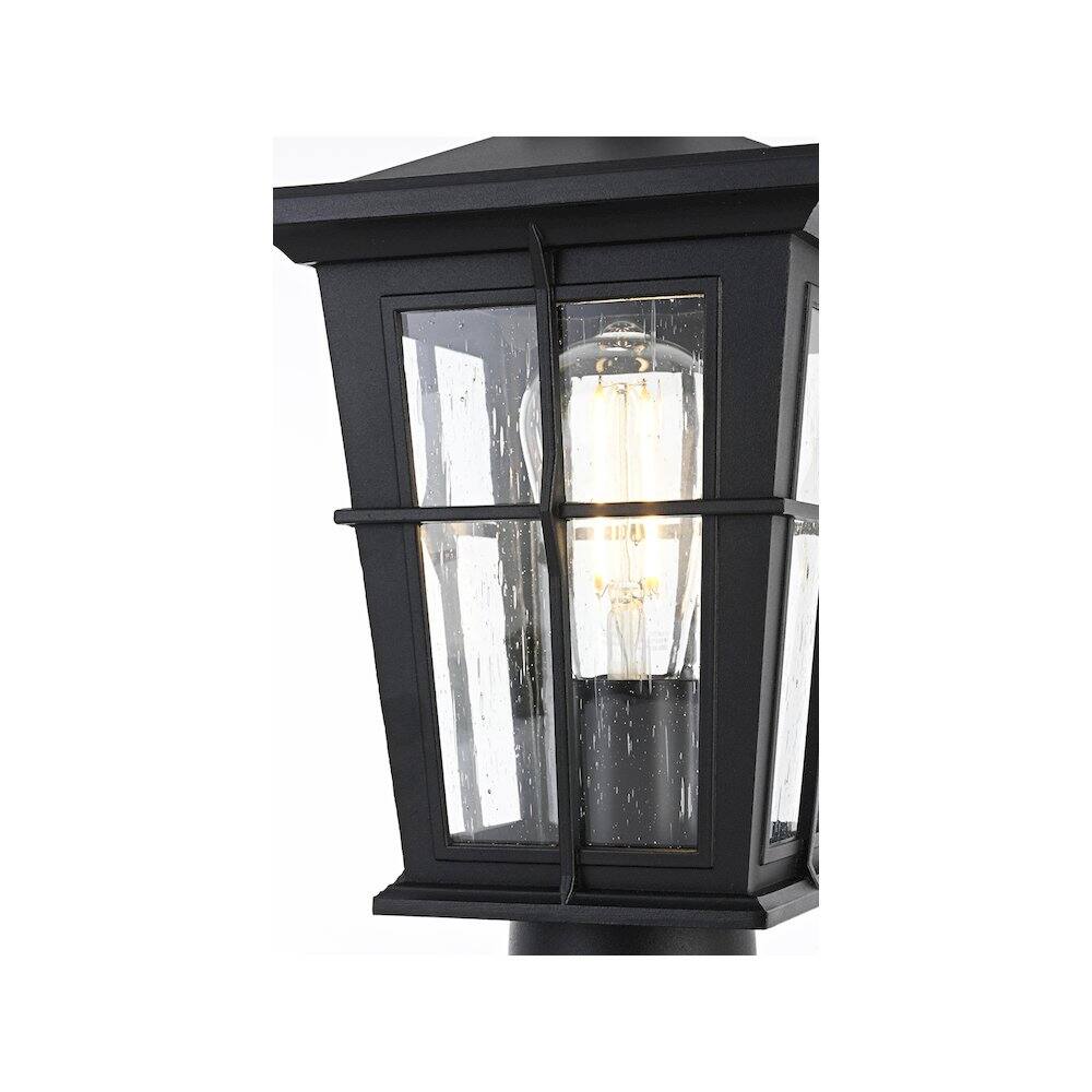 Back. Elegant Lighting - Bodine 7 inch Outdoor Pendant in Black - Black.