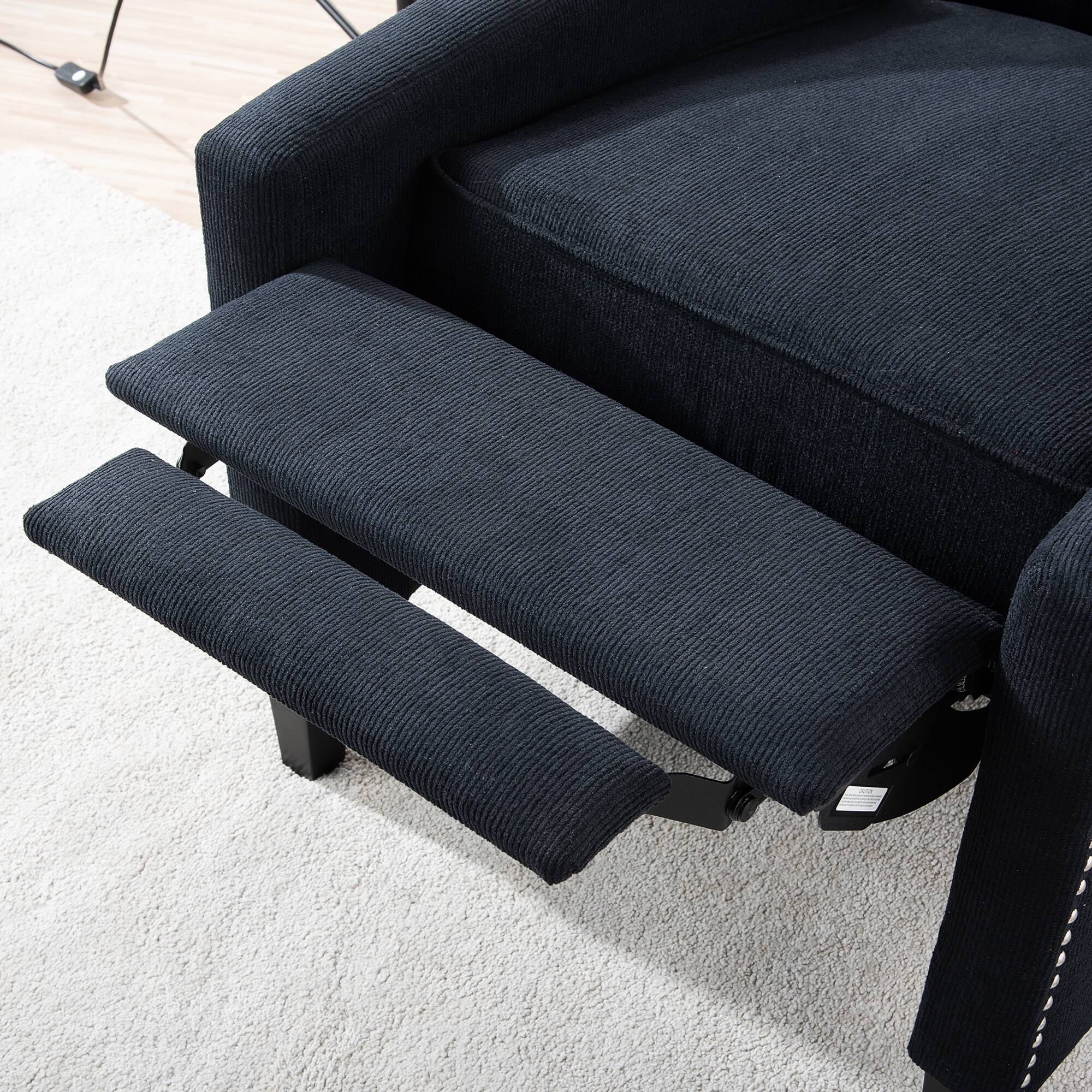 Alt View 3. Boyel Living - Fabric Upholstered Tufted Manual Recliner Chair - Gray and Brown.