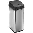 iTouchless - 13-Gal. Touchless Trash Can - Stainless-Steel - Angle