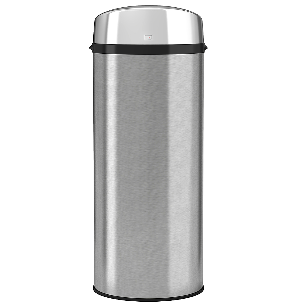 iTouchless Open Top Kitchen Trash Can 18 Gallon Semi-Round Silver Stainless  Steel