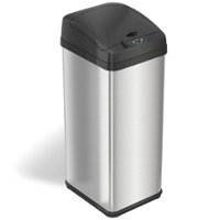 iTouchless - 13-Gal. Touchless Trash Can - Stainless Steel - Angle_Zoom