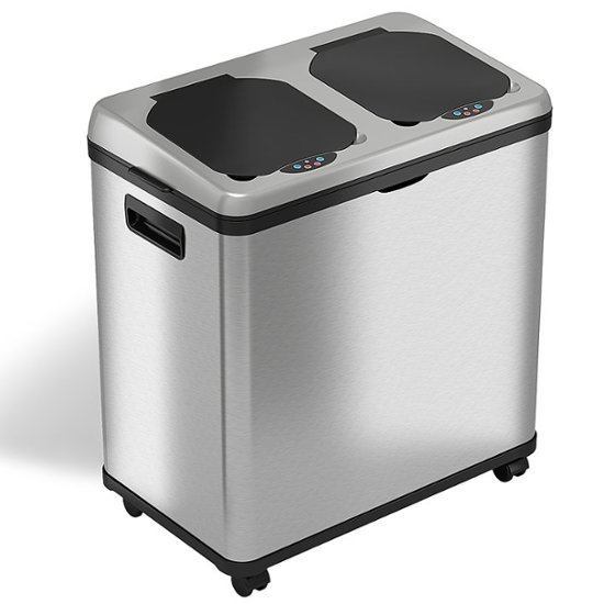 iTouchless 16-Gal. Touchless Recycle Trash Can Stainless Steel IT16RES