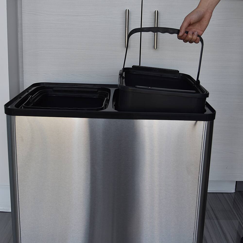 iTouchless 16-Gal. Touchless Recycle Trash Can Stainless Steel IT16RES