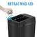 Left Zoom. iTouchless - 14 Gallon Sliding Lid Sensor Trash Can with AbsorbX Odor Control System, Automatic Kitchen Bin - Black Stainless Steel.