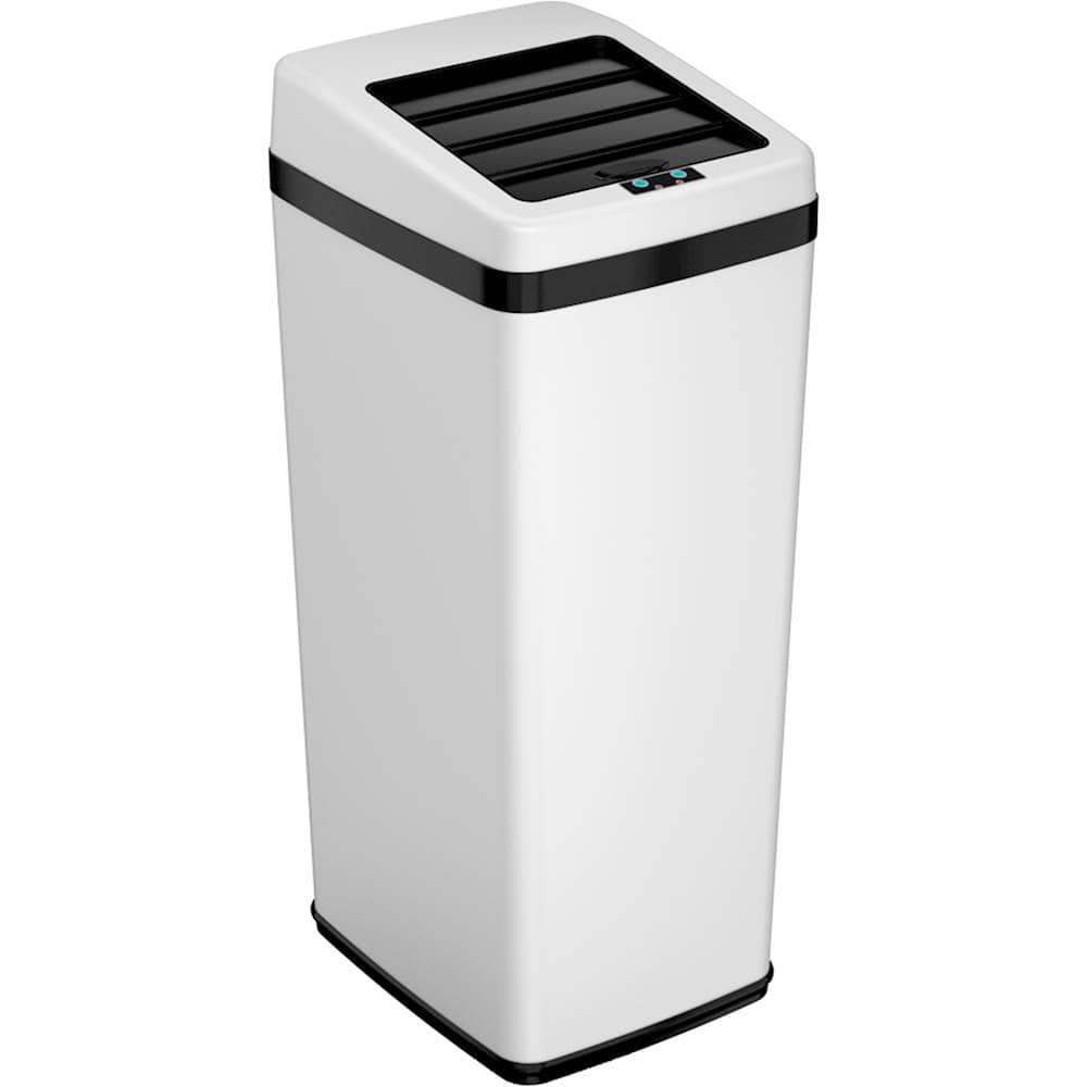 iTouchless - SX 14-Gal. Touchless Trash Can - White