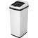 Left. iTouchless - 14 Gallon Sliding Lid Sensor Trash Can with AbsorbX Odor Control System, Automatic Kitchen Bin - White stainless steel.