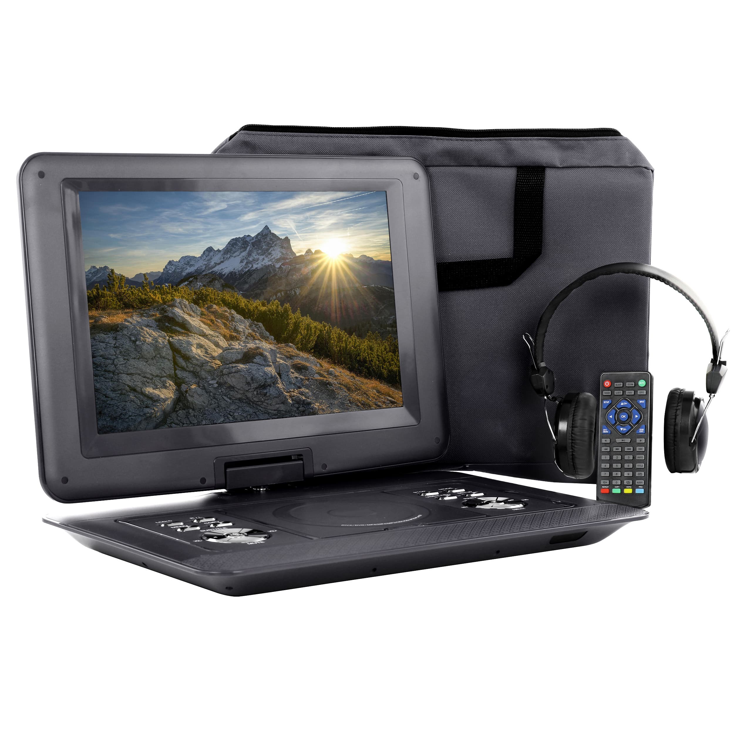 Front. beFree Sound - beFree Sound 14.1 Inch Portable DVD Player with Swivel TFT-LCD Screen and USB,SD,AV Inputs- Black - Black.