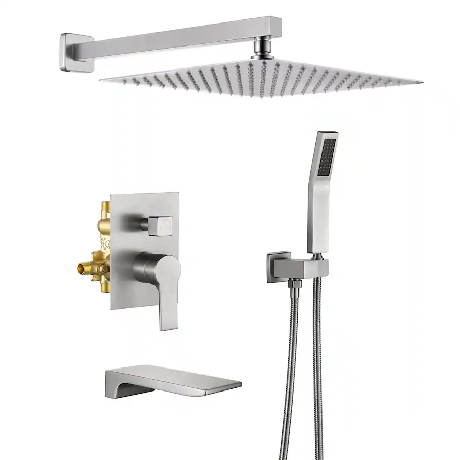 Waterfall Functions Boyel Living 12 Inch Rain Shower System Brass SUS304 3 Function Valve ...