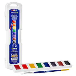 Prang - Professional Watercolors 8-Color Half Pan Set with Brush