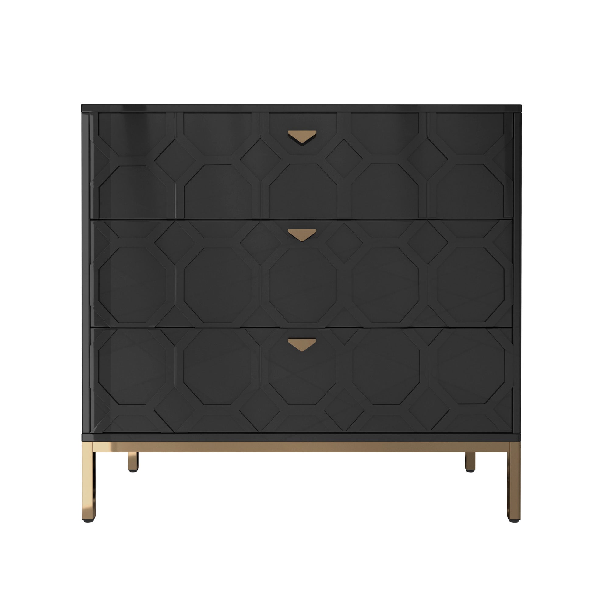 Alt View 1. Boyel Living - 32.28 in. H Freestanding Storage Cabinet Black 3 Drawer Accent Cabinet - Black.
