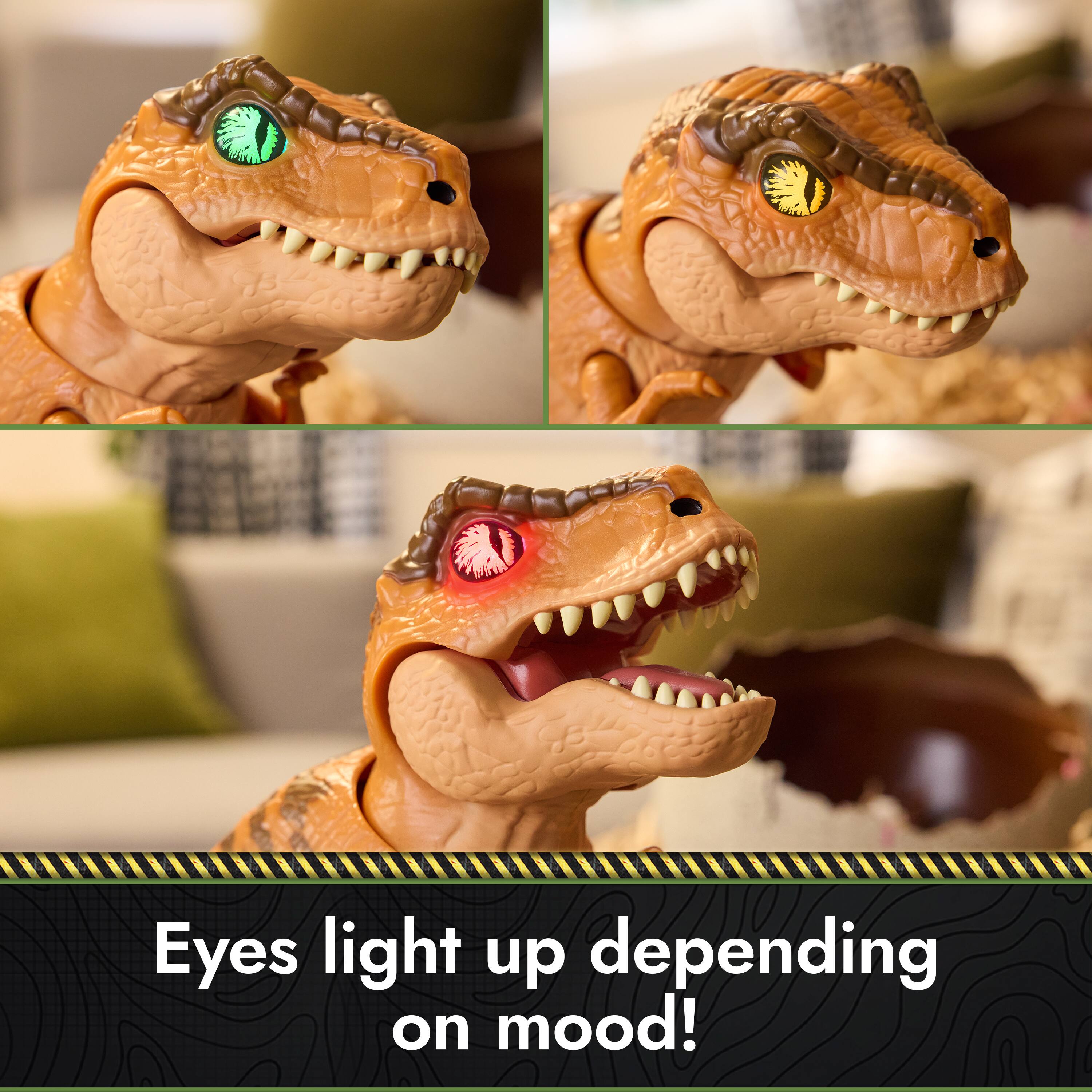Eyes light up depending on mood!