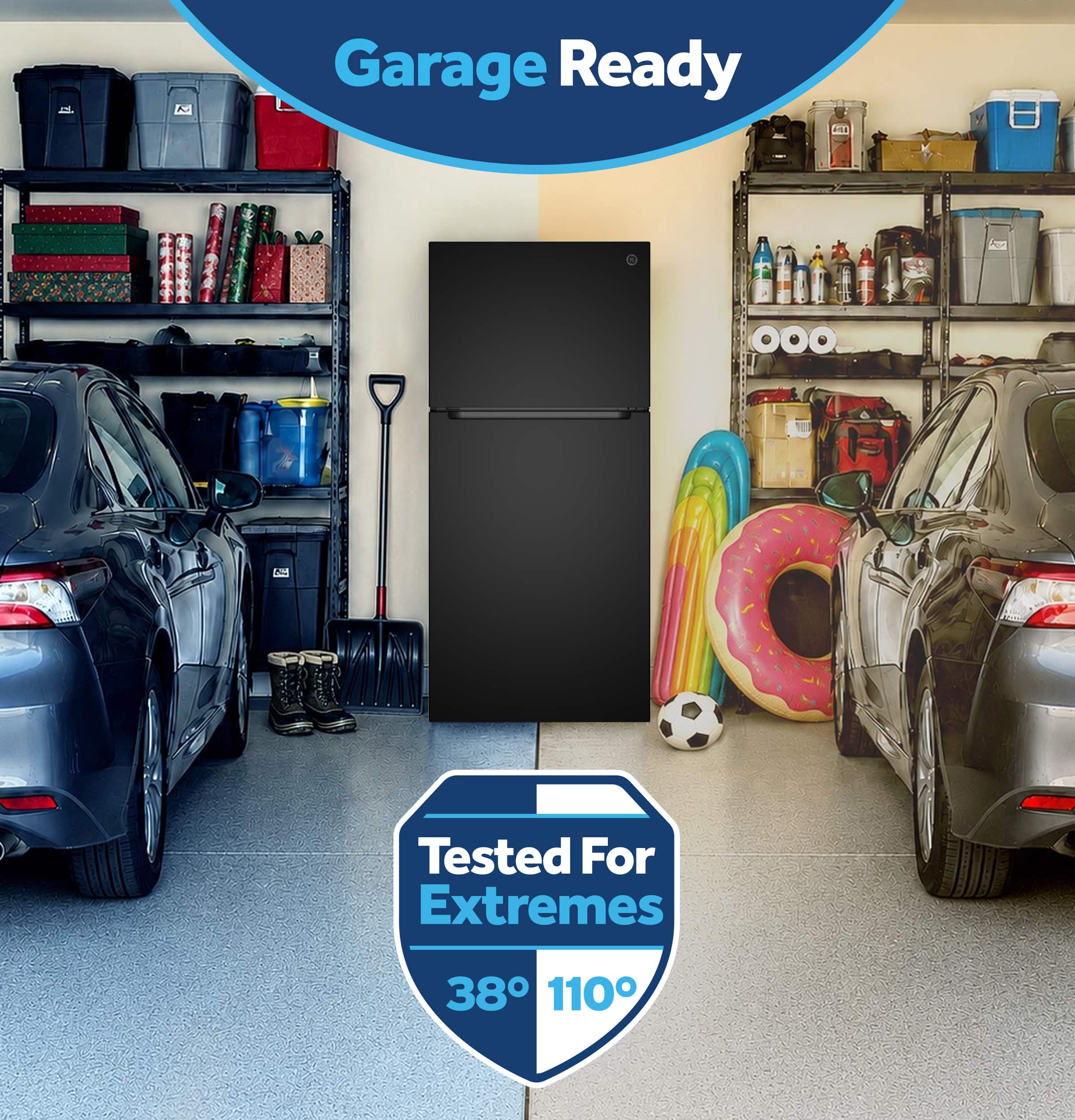 GE - 30 in. Wide 19 Cu. Ft. Freestanding Garage Ready Top Fr
