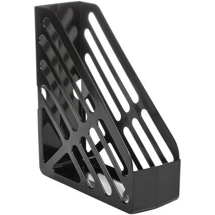 Front. Deflecto - Deflecto AntiMicrobial Jumbo Magazine File Black Polystyrene - Black.