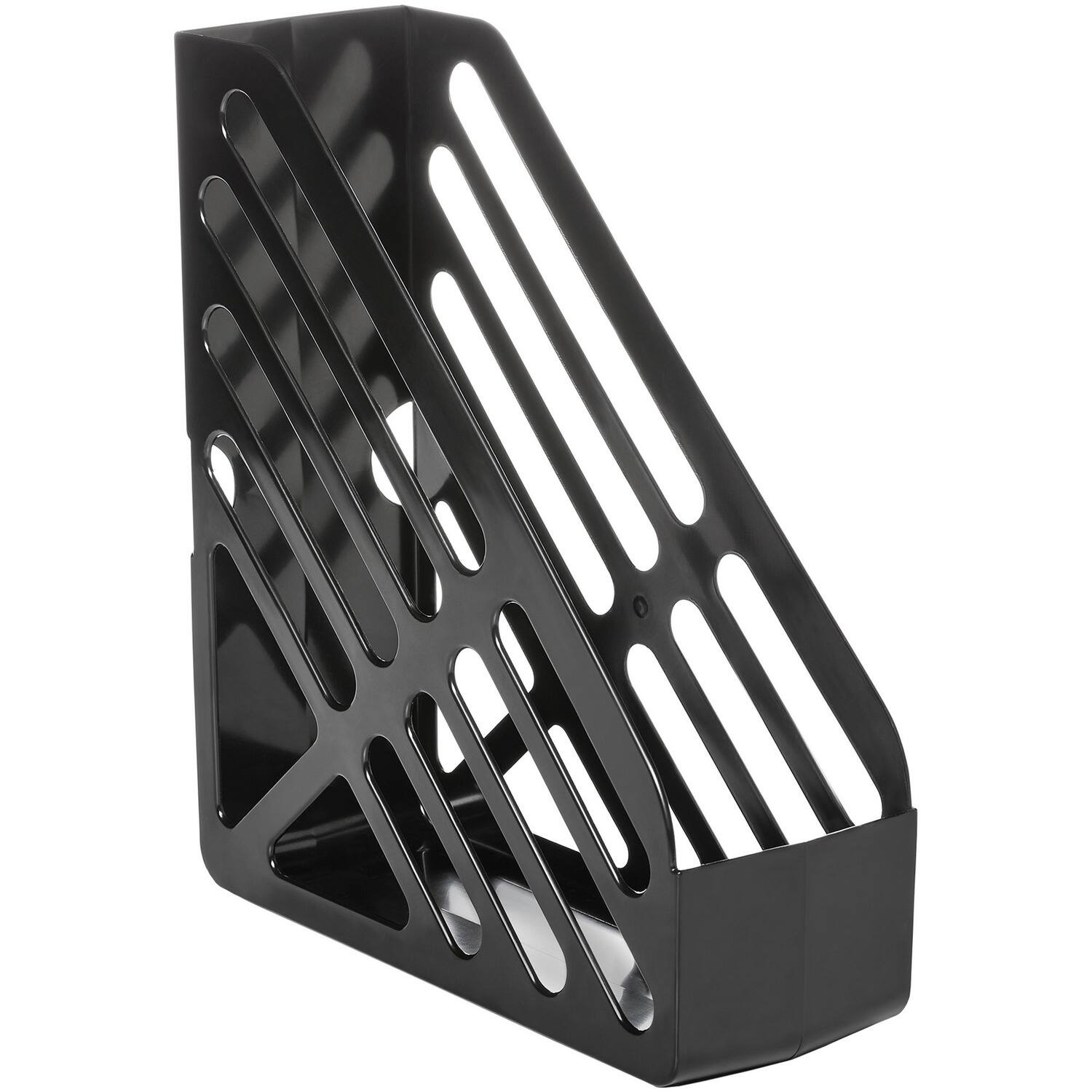 Front. Deflecto - Deflecto AntiMicrobial Jumbo Magazine File Black Polystyrene - Black.