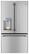Front Standard. GE - Café 23.1 Cu. Ft. Counter-Depth French Door Refrigerator with Thru-the-Door Ice and Water - Stainless-Steel.