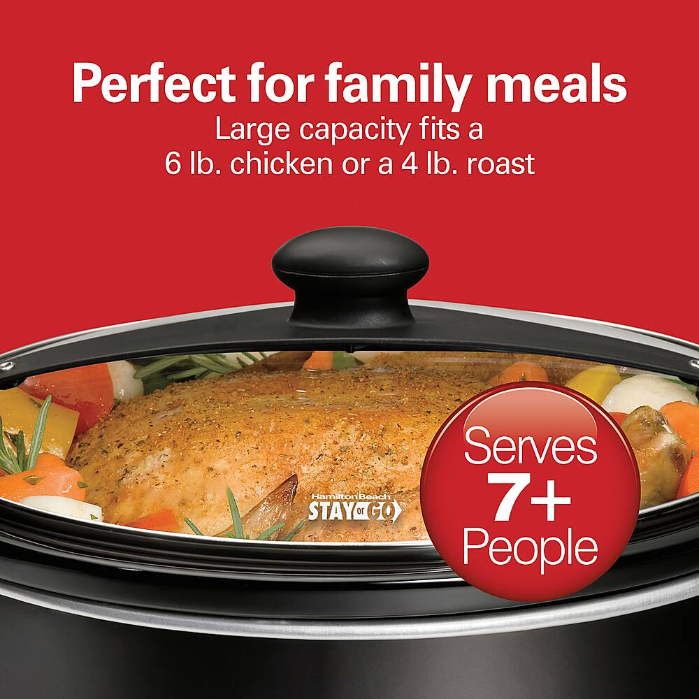 Alt View 13. Hamilton Beach - Stay or Go 6 Quart Slow Cooker - Black.