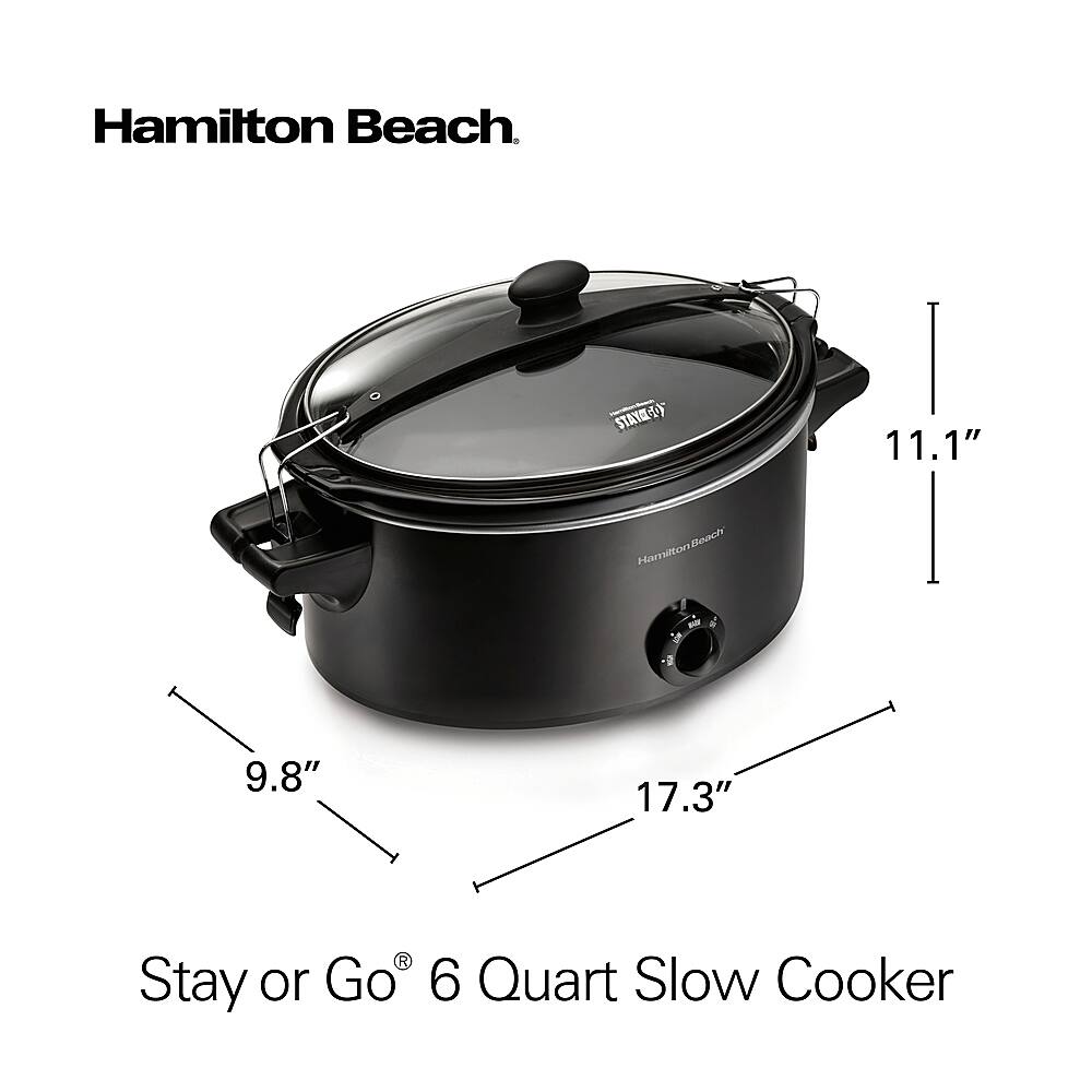 Alt View 15. Hamilton Beach - Stay or Go 6 Quart Slow Cooker - Black.
